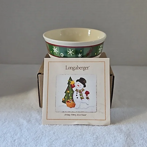 NWT Classic Longaberger Holiday Snowflake Dessert Bowls Set of 4